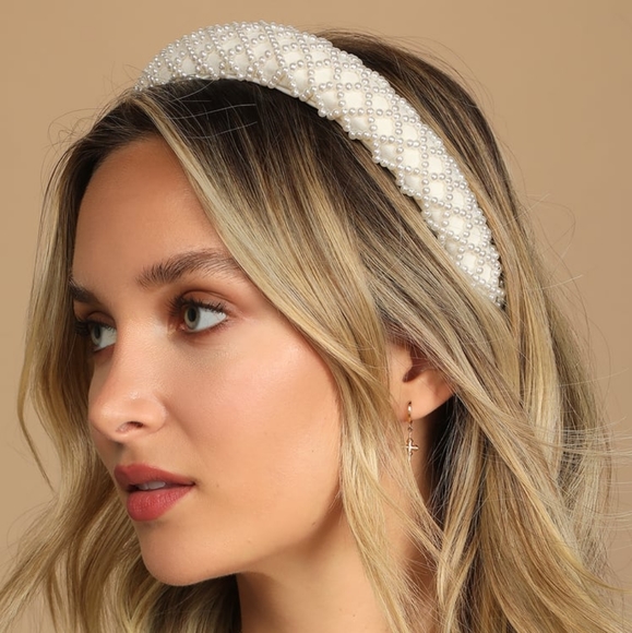 Lulus Reign of Romance White Pearl Beaded Headband & Unbranded Faux Pearl - Picture 8 of 13